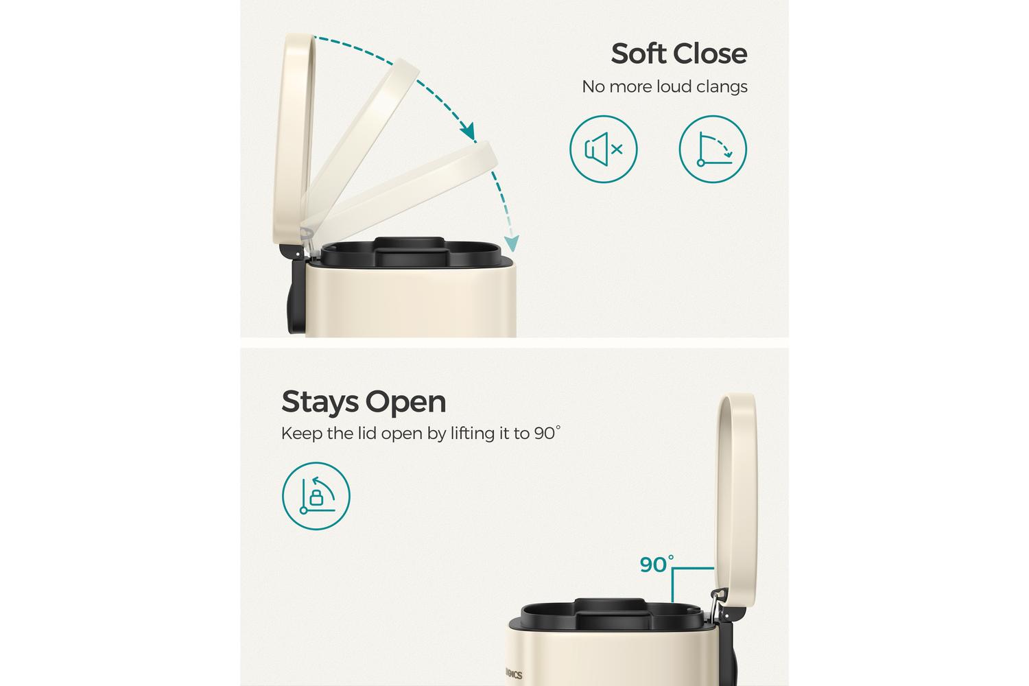Songmics Trash Can | Rubbish Bin | Steel | 30l-3