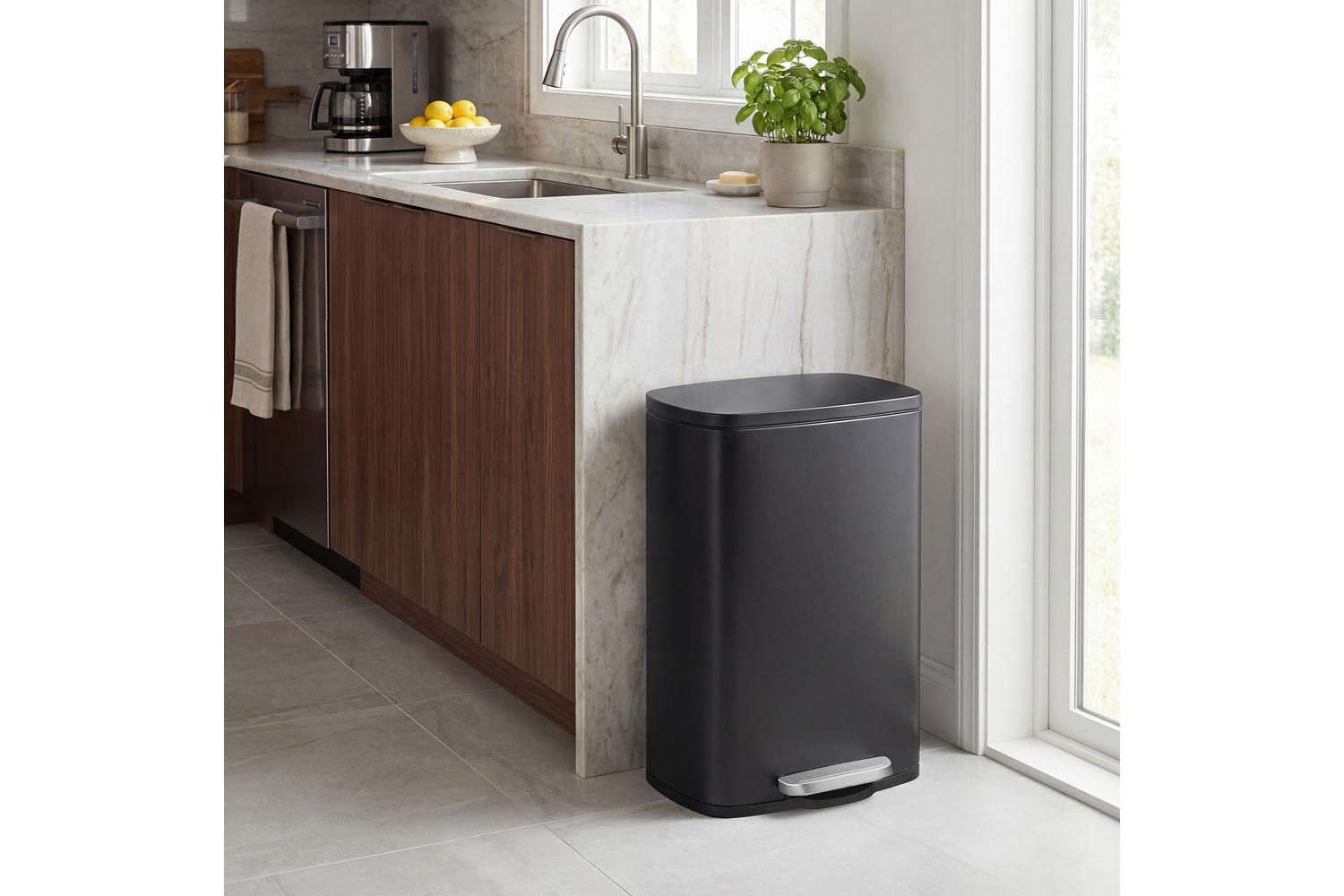 Songmics Trash Can | Rubbish Bin | Steel | 50l-2
