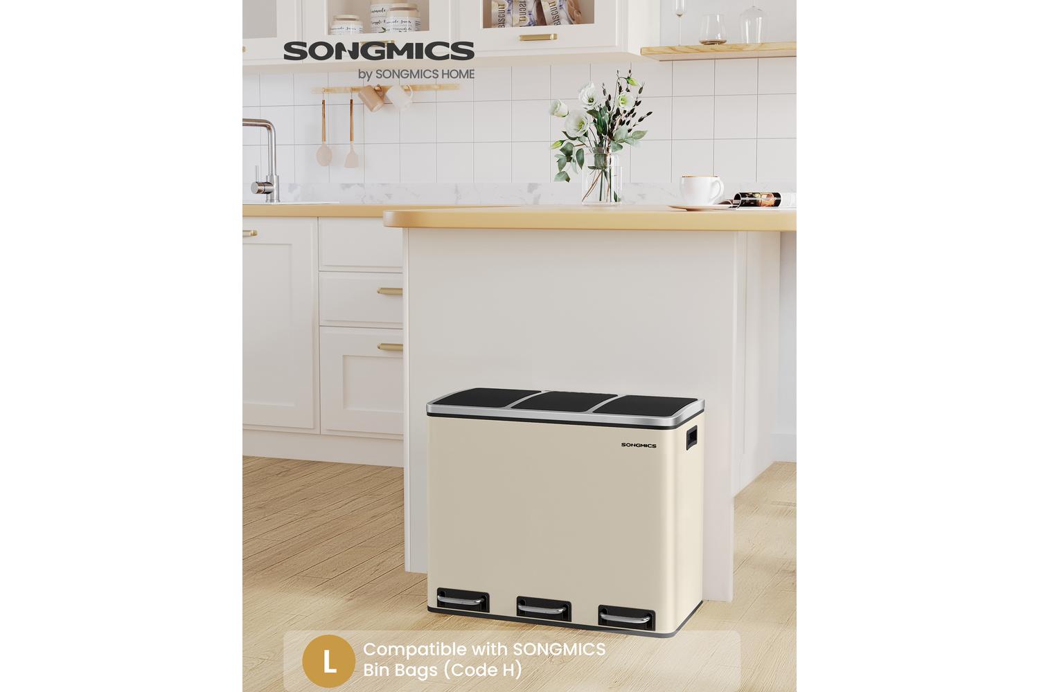 Songmics Trash Can | Rubbish Bin | Steel | 54l-2