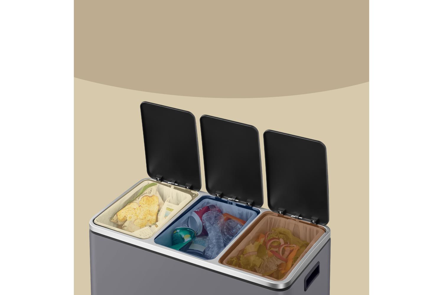 Songmics Trash Can | Rubbish Bin | Steel | 54 Litre-5