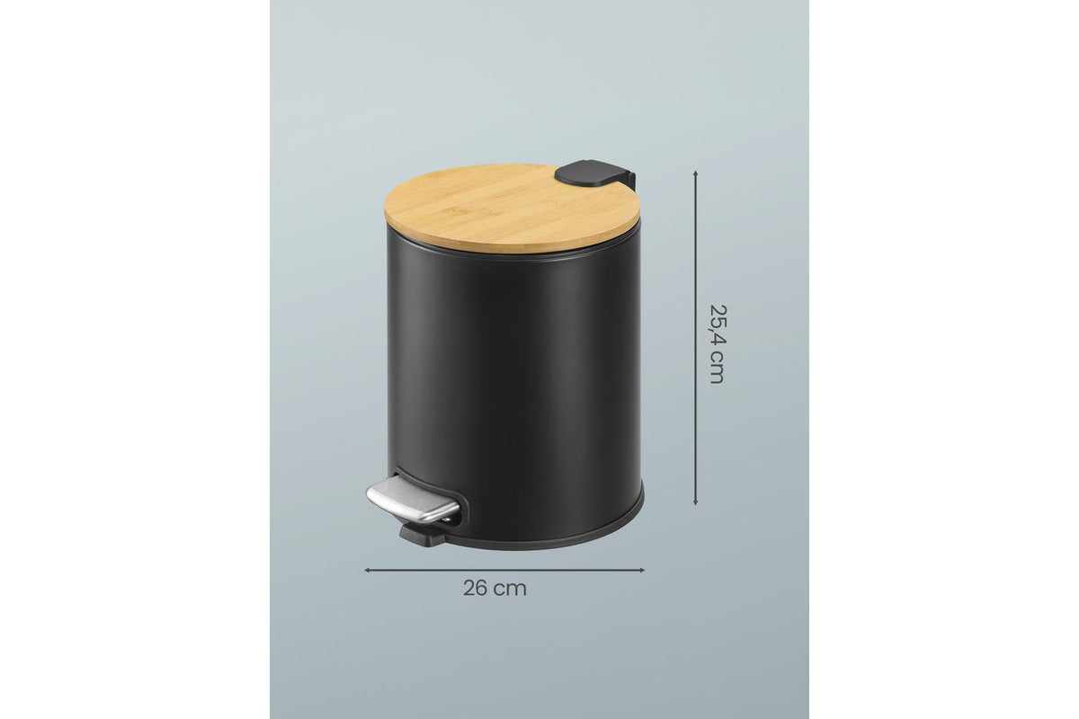 Songmics Trash Can | Rubbish Bin | Bamboo Lid | 6 Litre-3