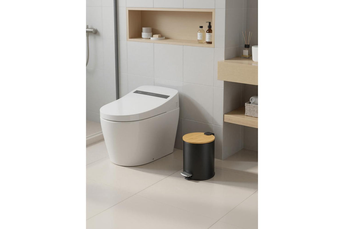 Songmics Trash Can | Rubbish Bin | Bamboo Lid | 6 Litre-4