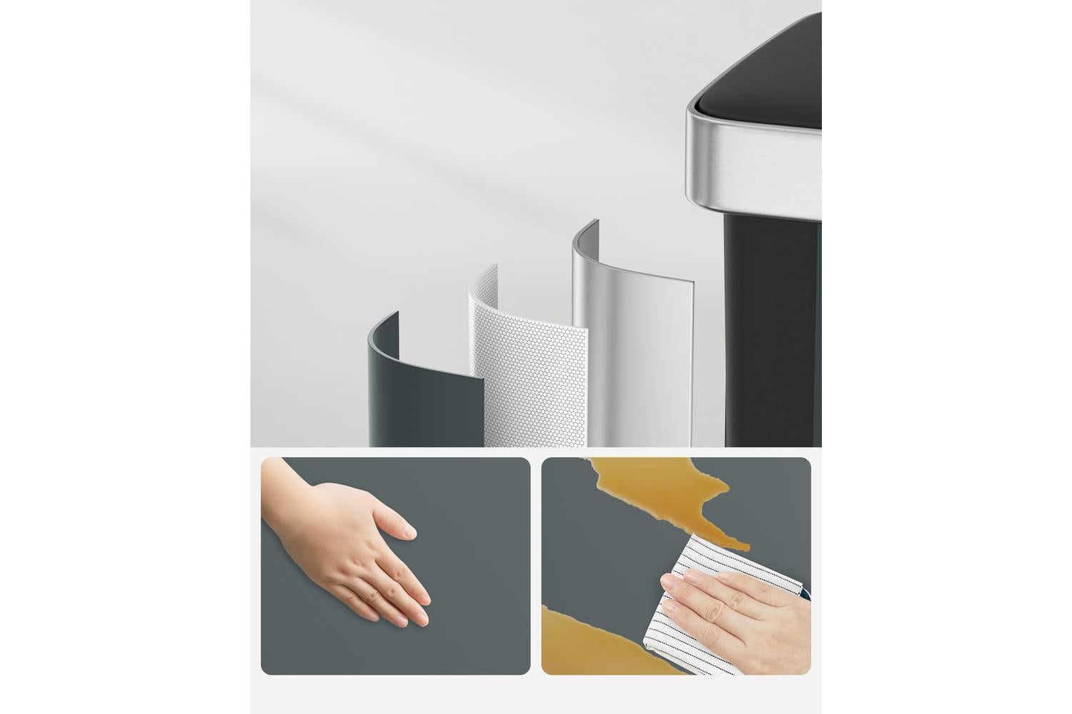 Songmics Trash Can | Rubbish Bin | Stainless Steel | 60l-5
