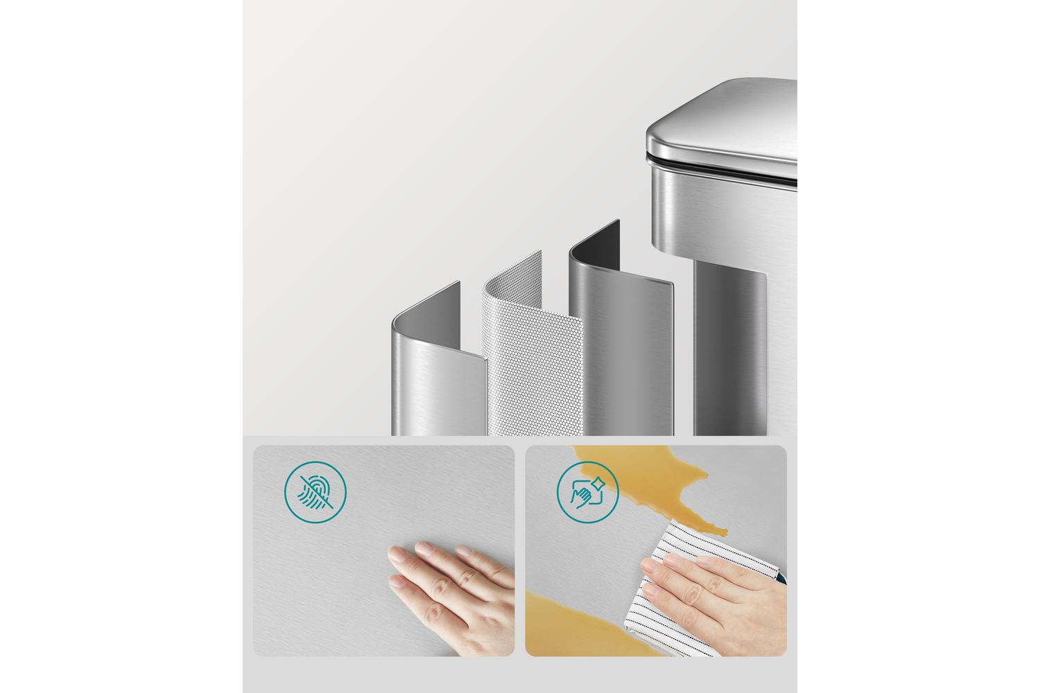 Songmics Trash Can | Rubbish Bin | Stainless Steel | 40l-3