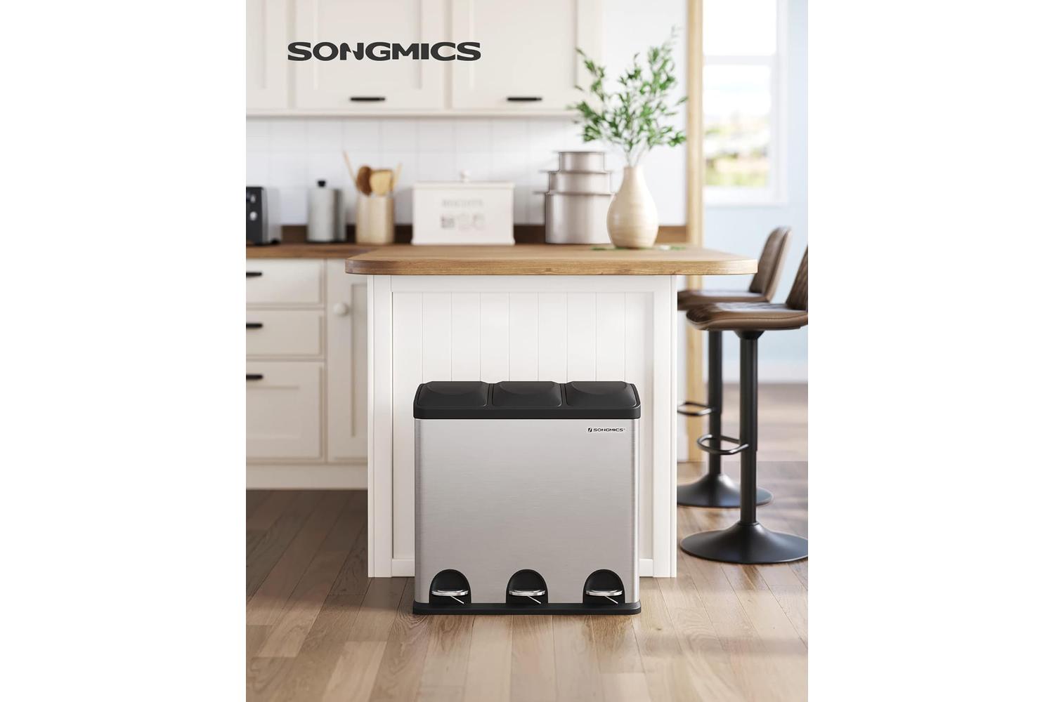 Songmics Trash Can | Pedal Bin | Steel And Abs Plastic | 54 Litre-4