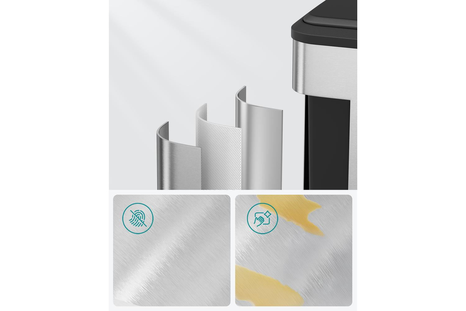 Songmics Trash Can | Rubbish Bin | Stainless Steel | 60 Litre-5