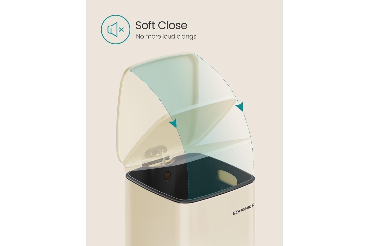 Songmics Trash Can | Rubbish Bin | Stainless Steel | 30 Litre-5