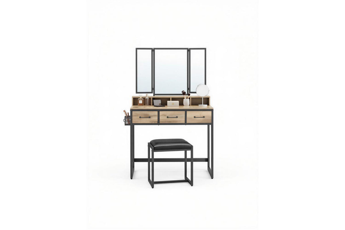Vasagle Vanity Table | Vanity Table | Wood Chipboard And Steel | 90cm-2