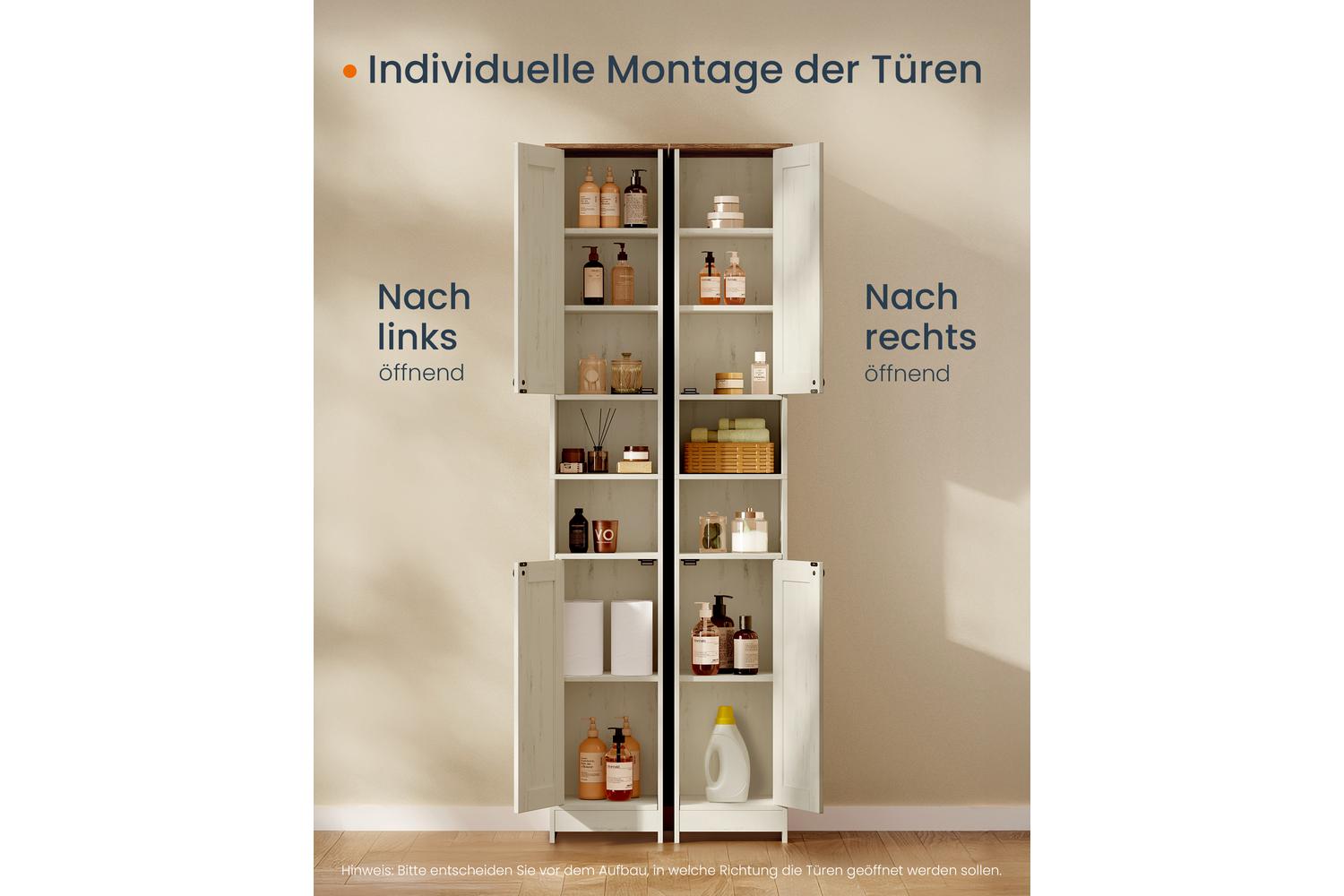 Songmics Home Storage Cabinet | Bathroom Storage Cabinet | Engineered Wood | 30 X 30 X 170 Cm-4