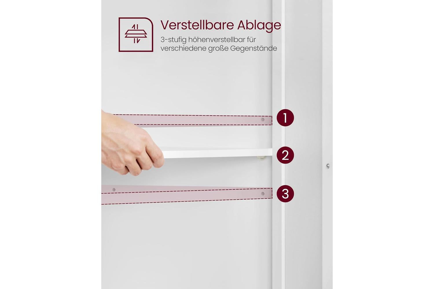 Vasagle Storage Cabinet | Bathroom Storage Cabinet | Cloud White-4