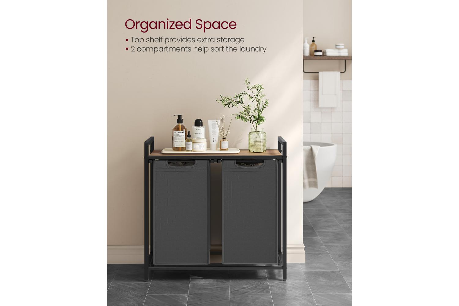 Vasagle Clothes Hangers | Laundry Basket | Mdf & Steel | 73 X 33 X 72 Cm-3