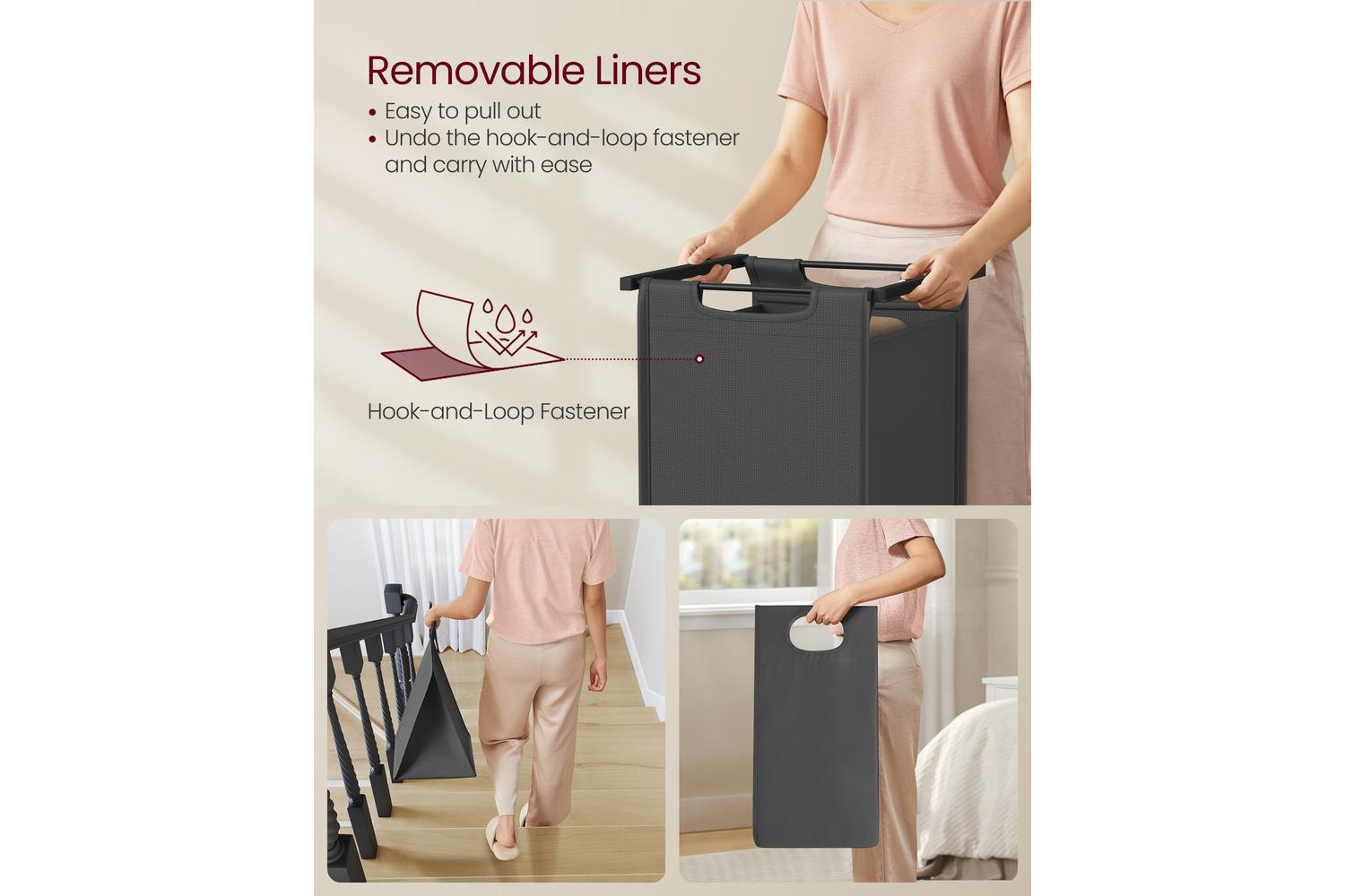 Vasagle Clothes Hangers | Laundry Basket | Mdf & Steel | 73 X 33 X 72 Cm-7