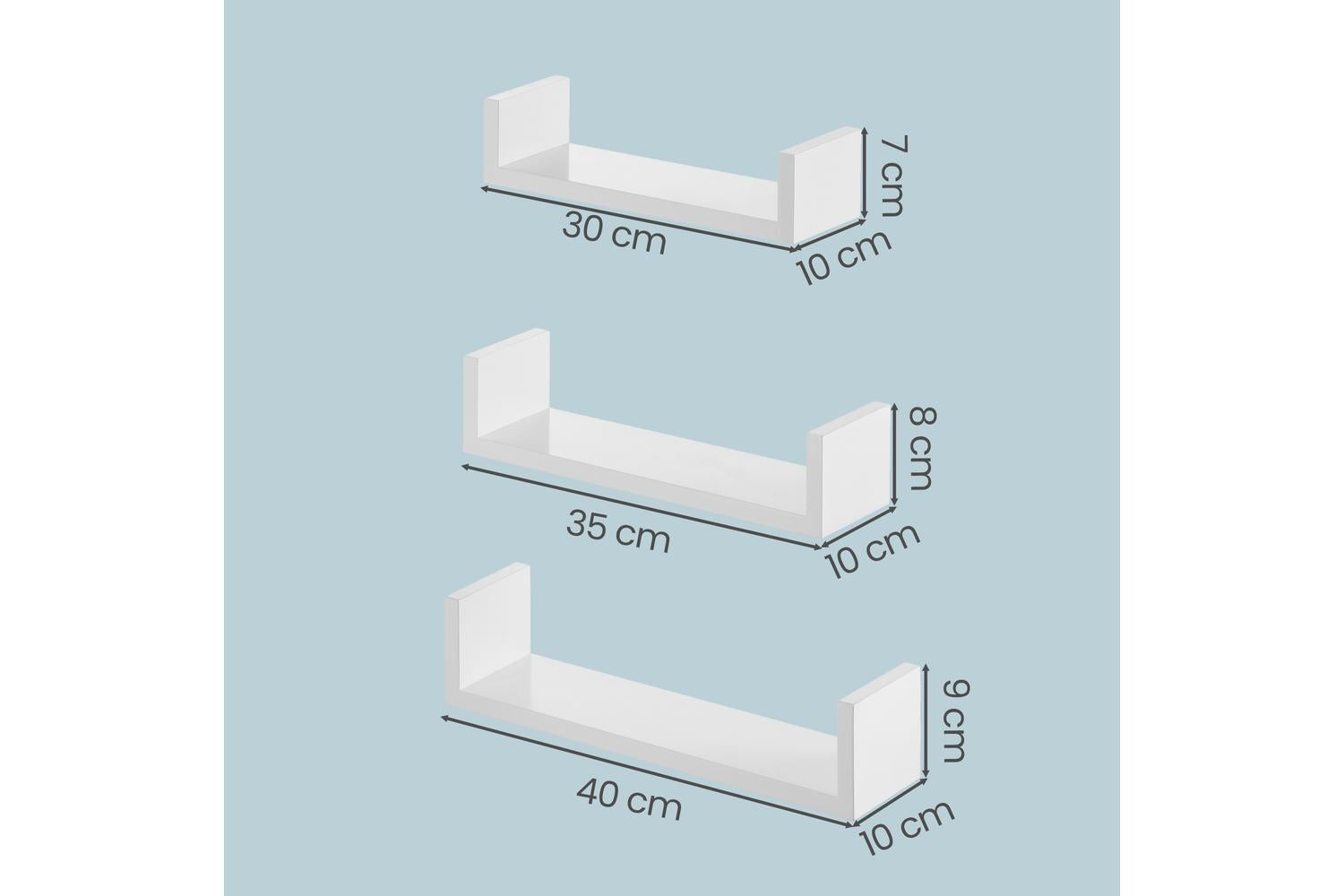 Songmics Floating Shelf | Wall Shelf Set | Particleboard | 3 Sizes-3