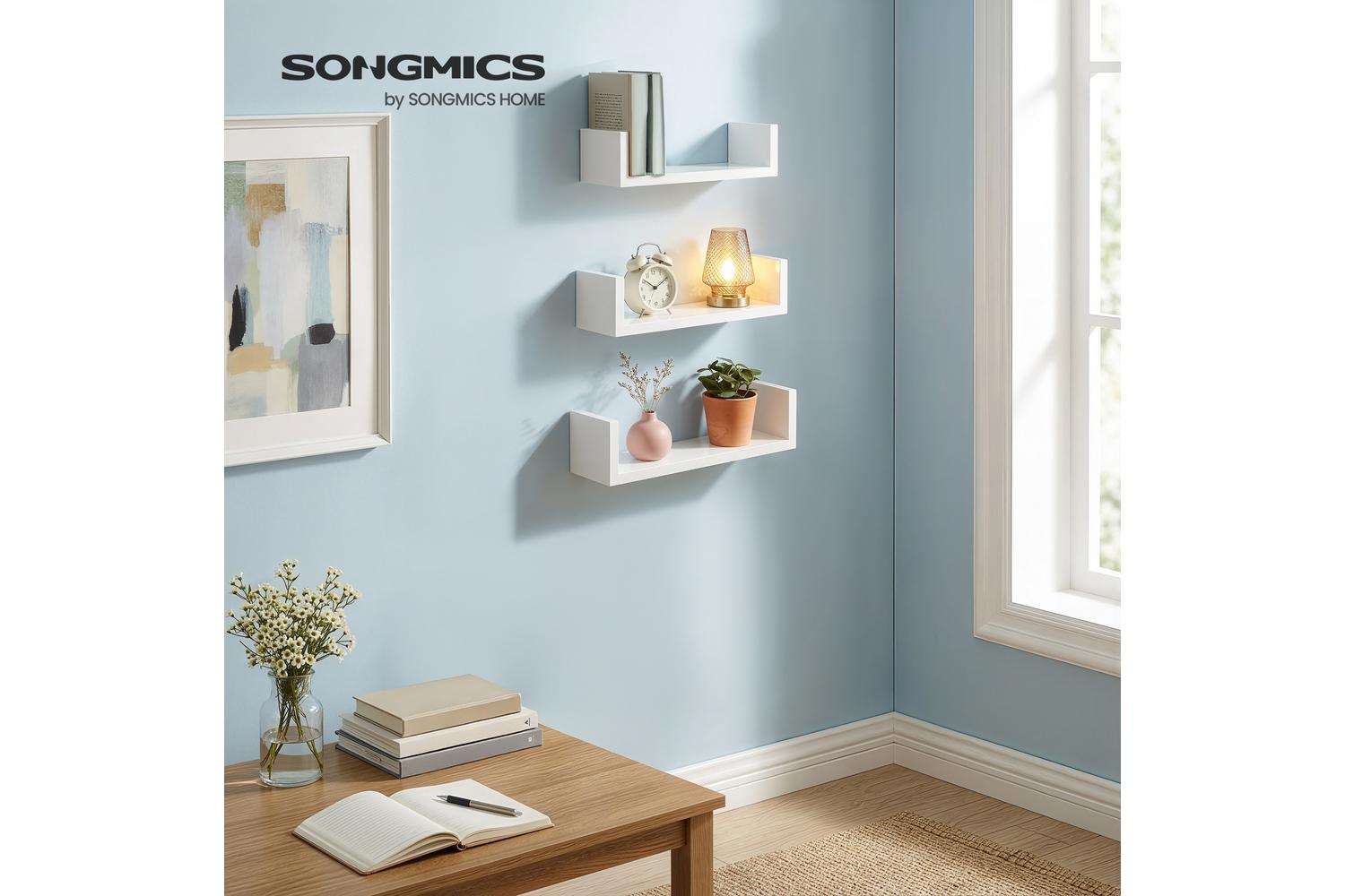 Songmics Floating Shelf | Wall Shelf Set | Particleboard | 3 Sizes-4