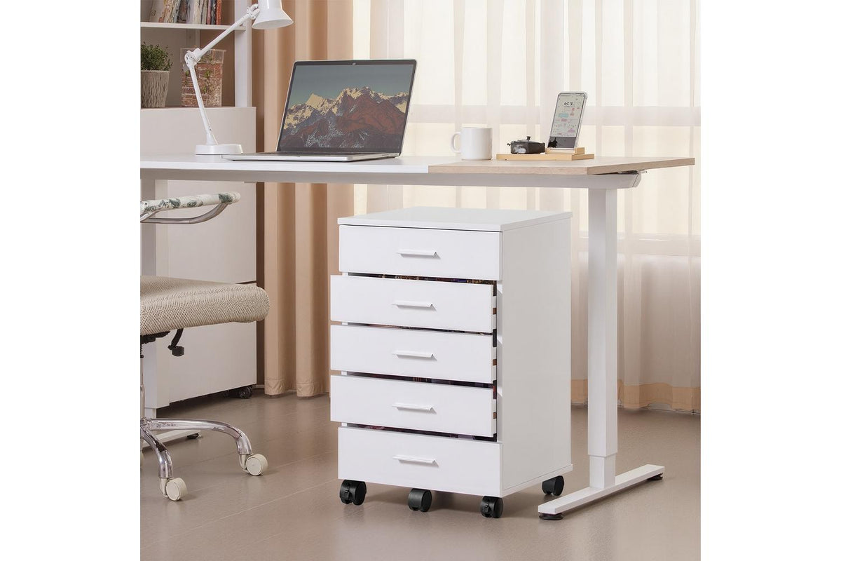 Vasagle File Cabinet | Rolling Storage Unit | Particleboard Mdf | 5 Drawer-4