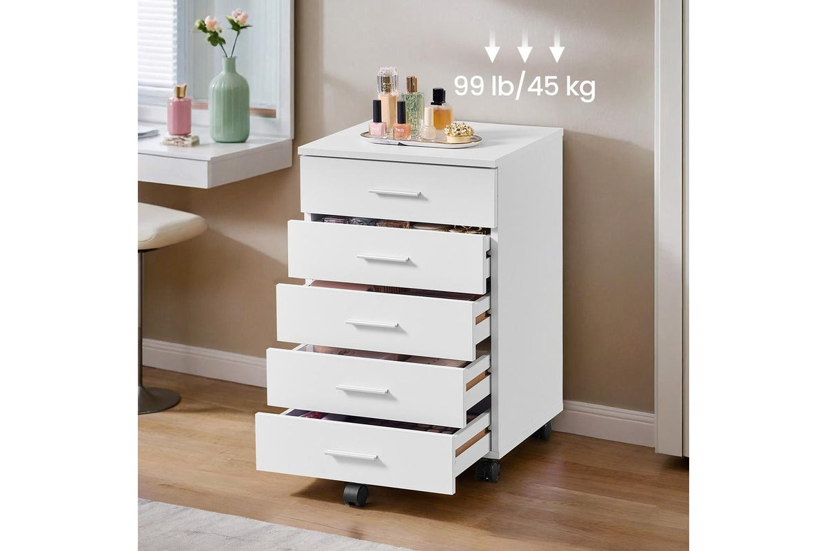 Vasagle File Cabinet | Rolling Storage Unit | Particleboard Mdf | 5 Drawer-5