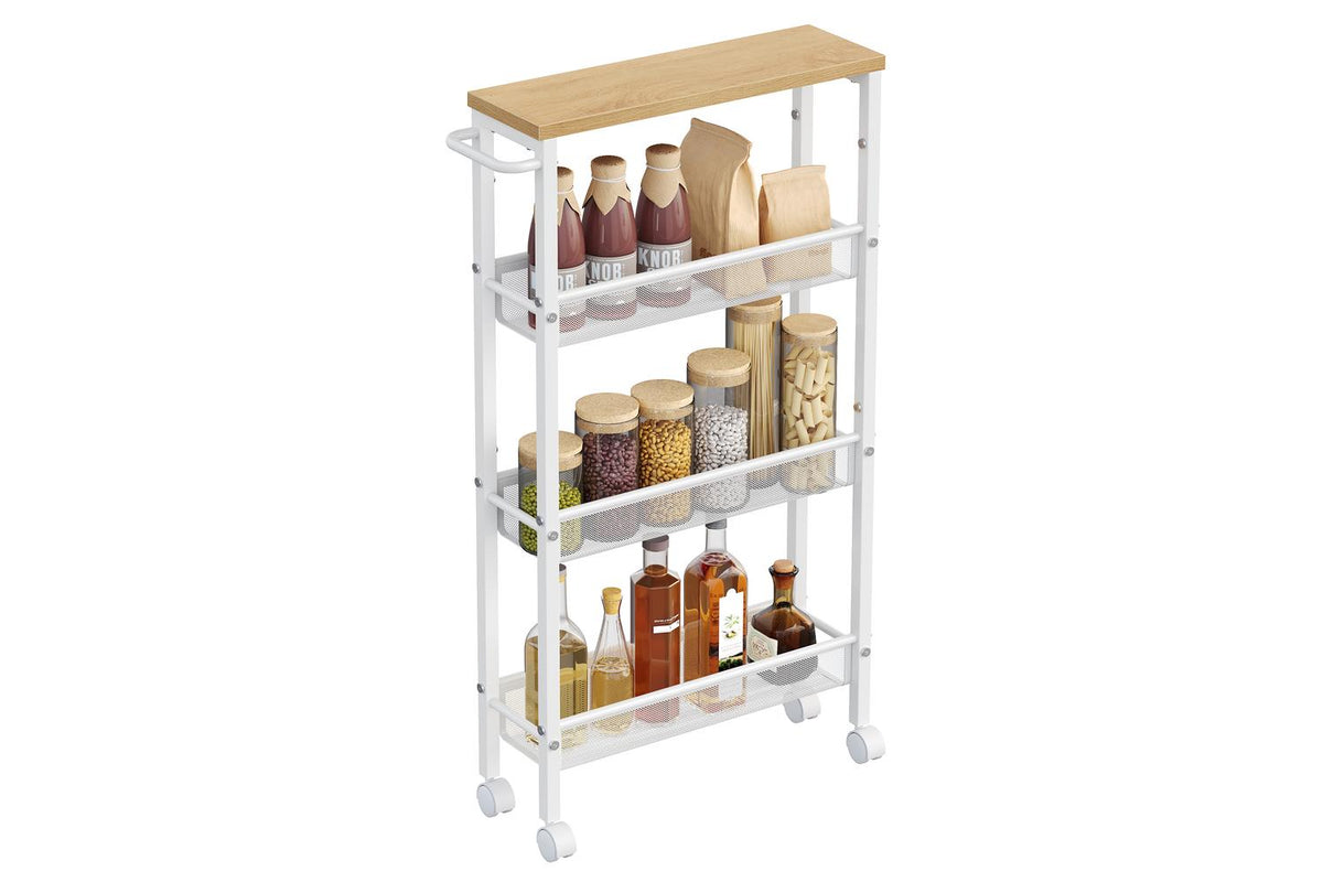 Vasagle Rolling Cart | Trolley | Particleboard And Steel | 13 X 45.4 X 77 Cm