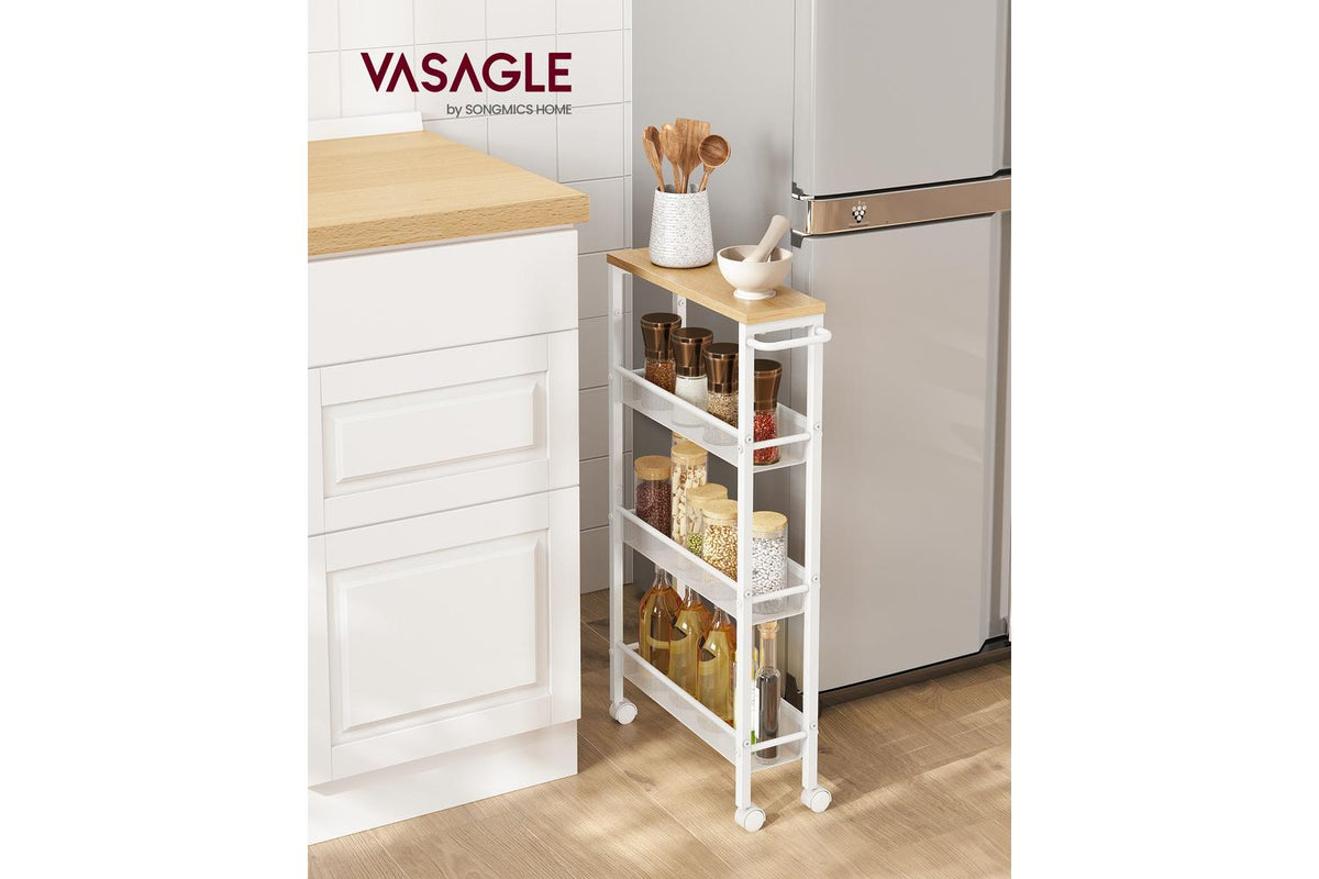 Vasagle Rolling Cart | Trolley | Particleboard And Steel | 13 X 45.4 X 77 Cm-2