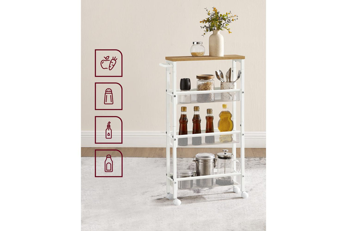 Vasagle Rolling Cart | Trolley | Particleboard And Steel | 13 X 45.4 X 77 Cm-3