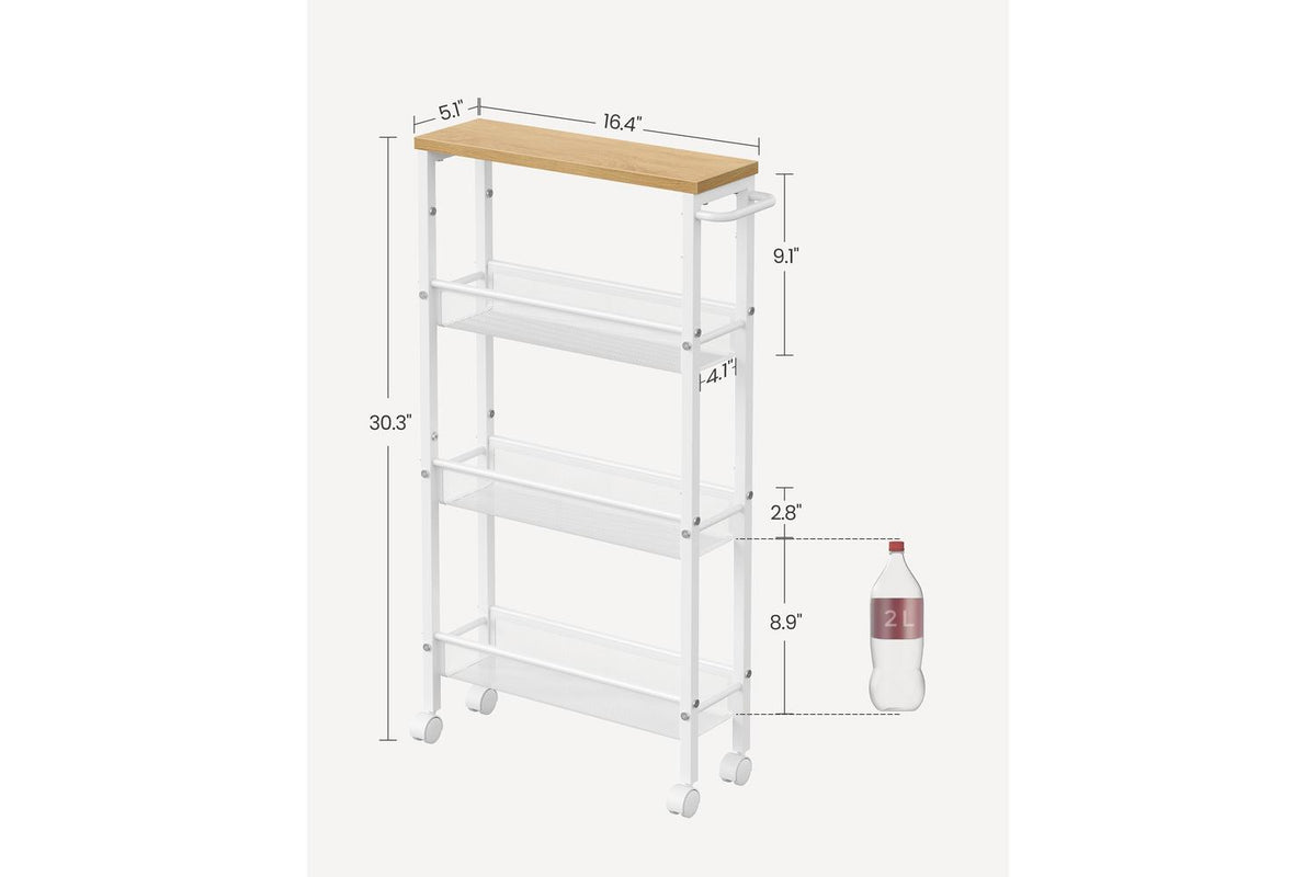 Vasagle Rolling Cart | Trolley | Particleboard And Steel | 13 X 45.4 X 77 Cm-6