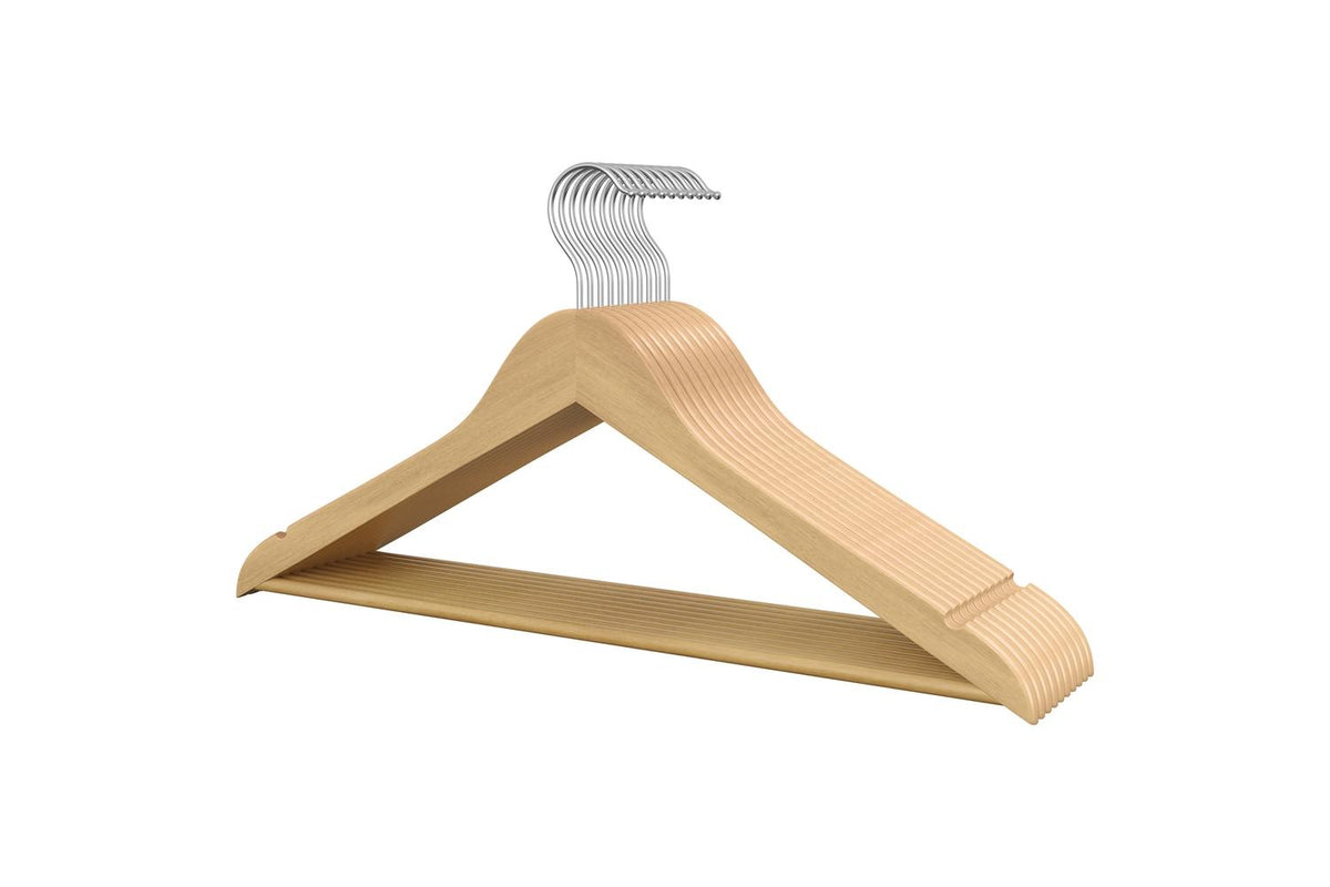 Songmics Wooden Hangers | Clothes Hangers | Birch Wood | 43 X 21 Cm-2