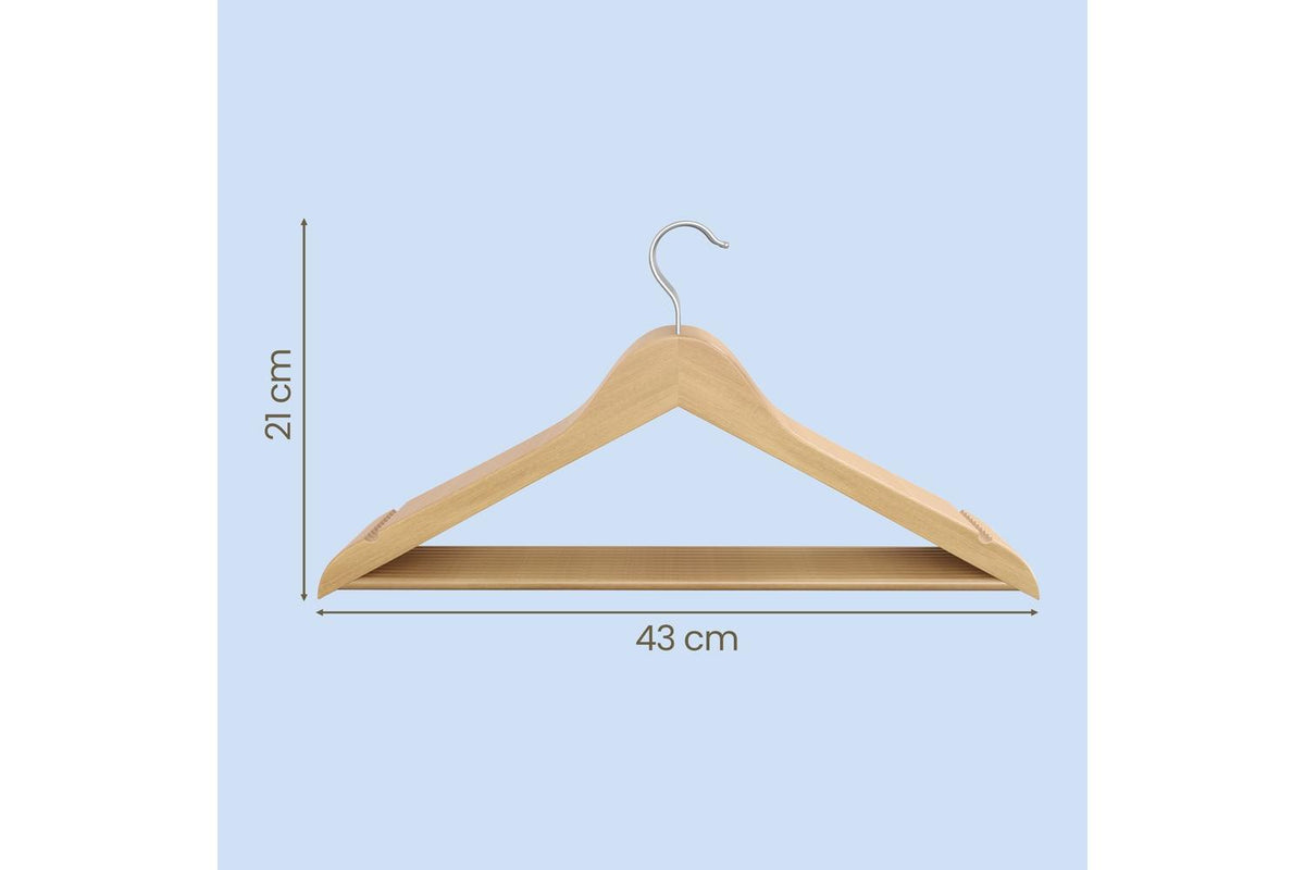 Songmics Wooden Hangers | Clothes Hangers | Birch Wood | 43 X 21 Cm-3