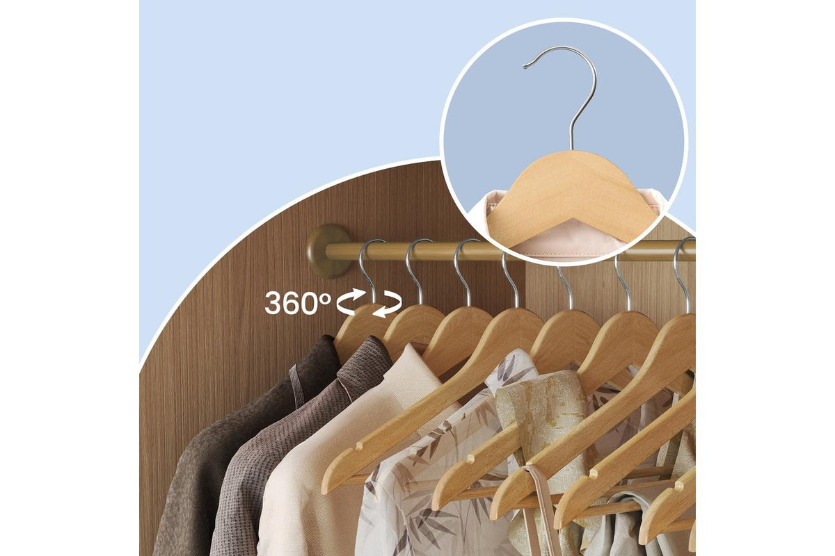 Songmics Wooden Hangers | Clothes Hangers | Birch Wood | 43 X 21 Cm-6