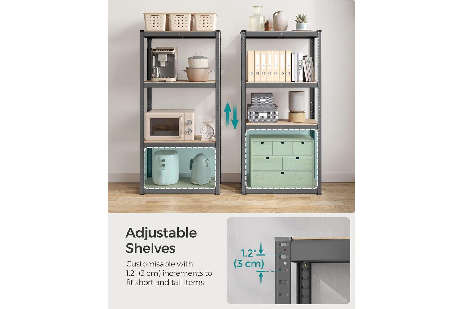 Songmics Shelving Unit | Garage Shelving | Steel & Mdf | 40 X 80 X 160 Cm-6