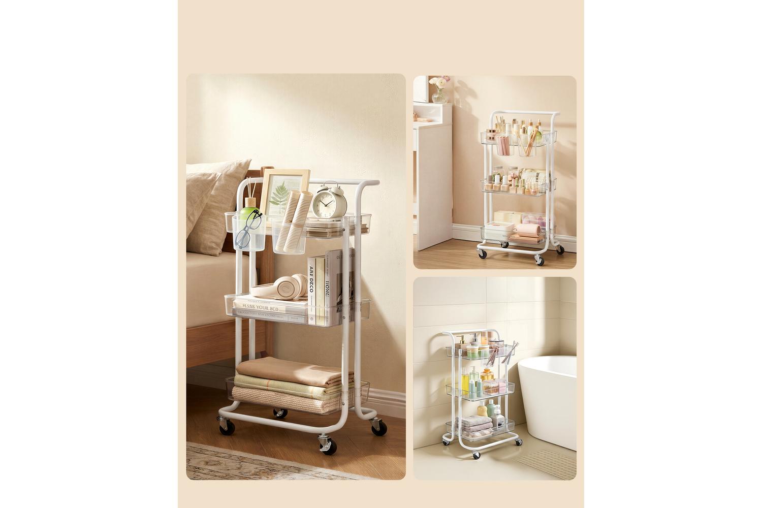 Songmics Storage Cart | Trolley | Plastic And Steel | 3 Tier-4