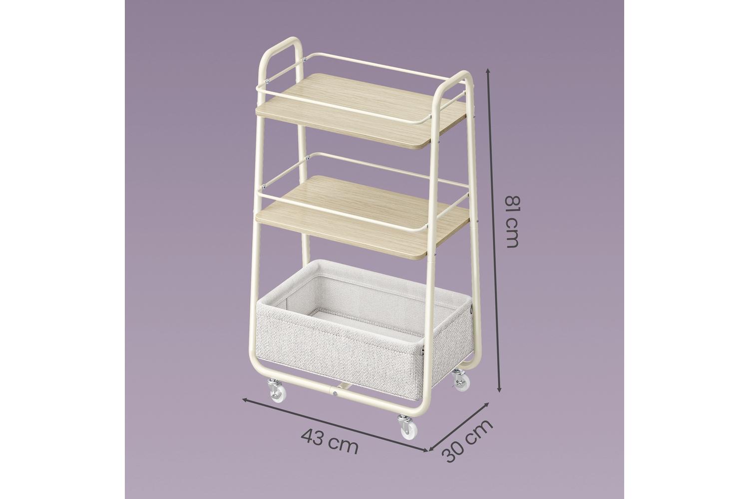 Vasagle Storage Cart | Trolley | Fabric & Steel | 3-tier-3