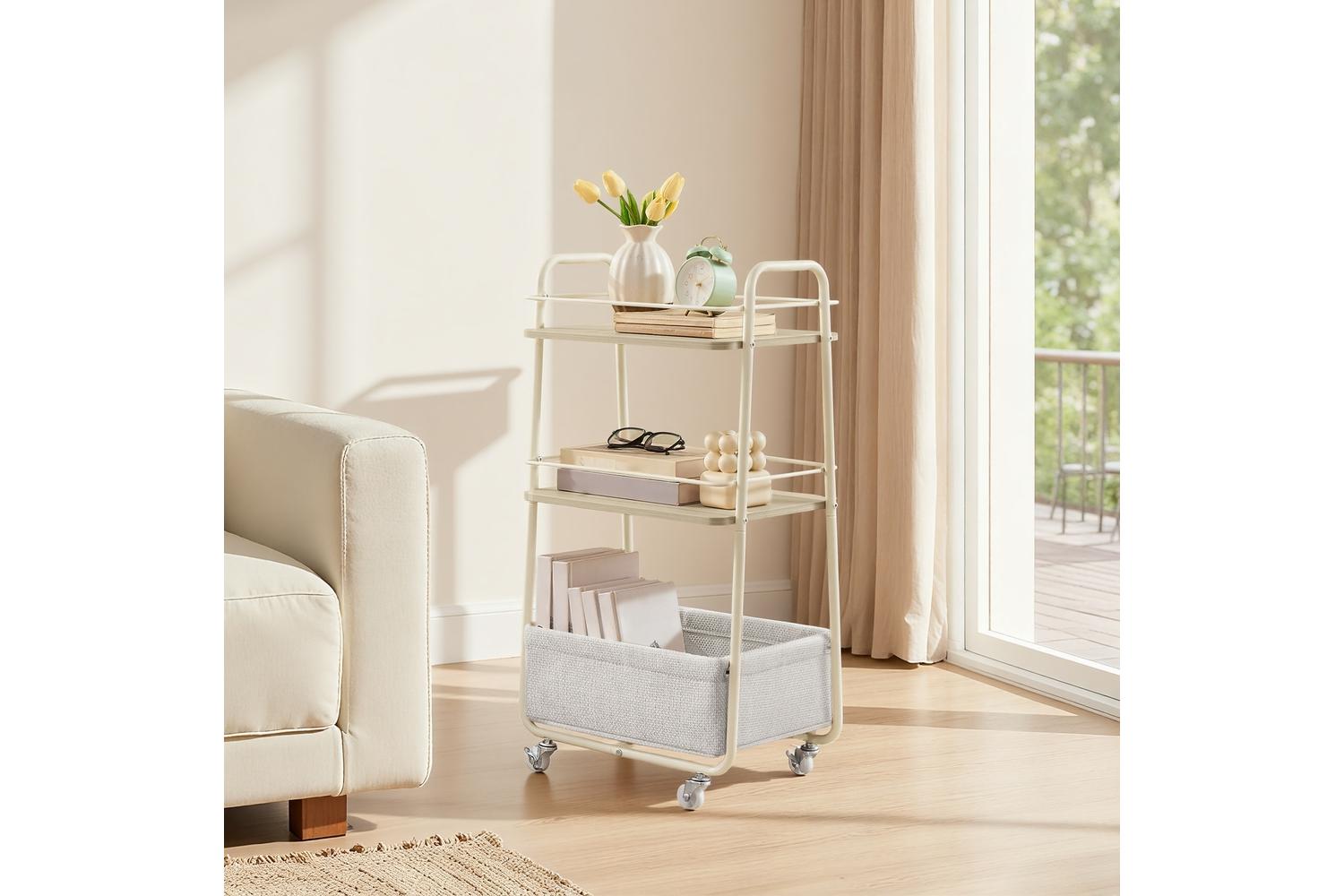 Vasagle Storage Cart | Trolley | Fabric & Steel | 3-tier-4