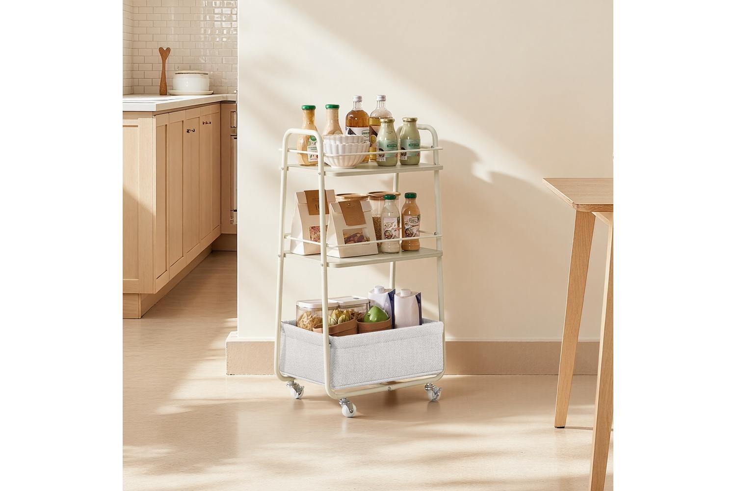 Vasagle Storage Cart | Trolley | Fabric & Steel | 3-tier-5