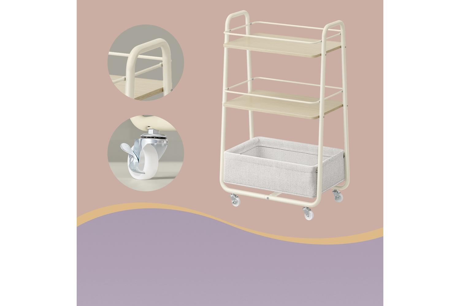 Vasagle Storage Cart | Trolley | Fabric & Steel | 3-tier-8