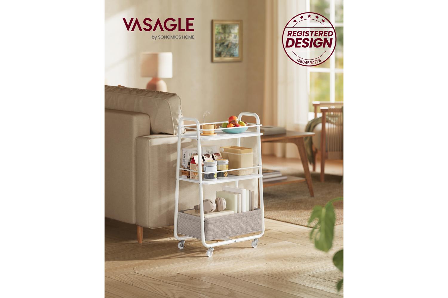 Vasagle Storage Cart | Trolley | Steel & Particleboard | 43 X 30 X 81 Cm-2