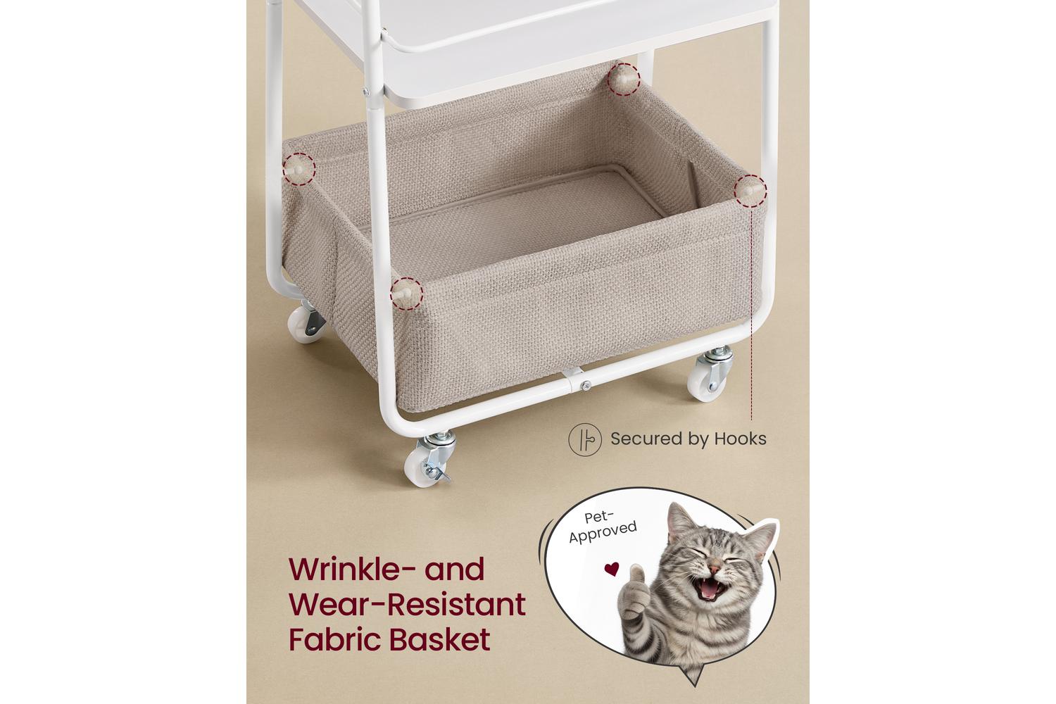 Vasagle Storage Cart | Trolley | Steel & Particleboard | 43 X 30 X 81 Cm-3