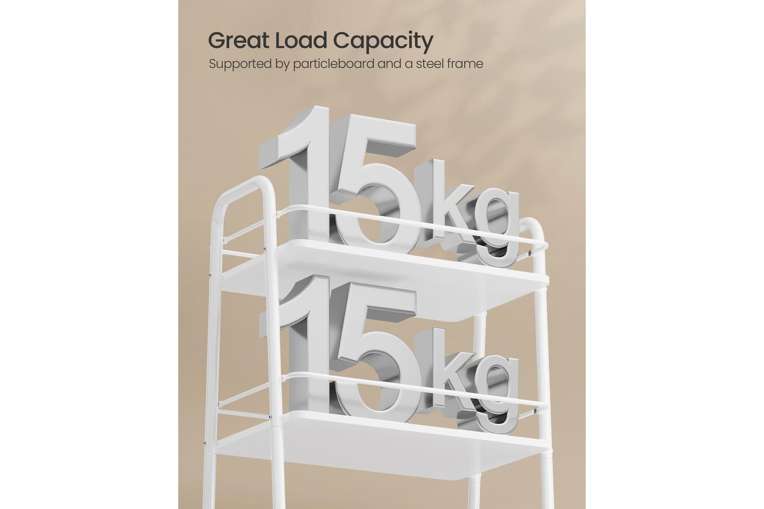 Vasagle Storage Cart | Trolley | Steel & Particleboard | 43 X 30 X 81 Cm-5