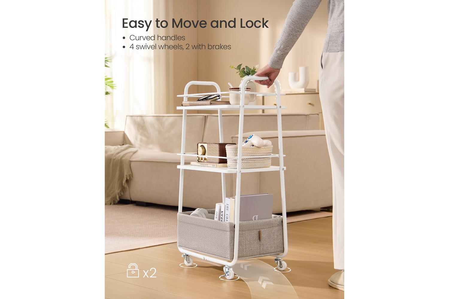 Vasagle Storage Cart | Trolley | Steel & Particleboard | 43 X 30 X 81 Cm-6