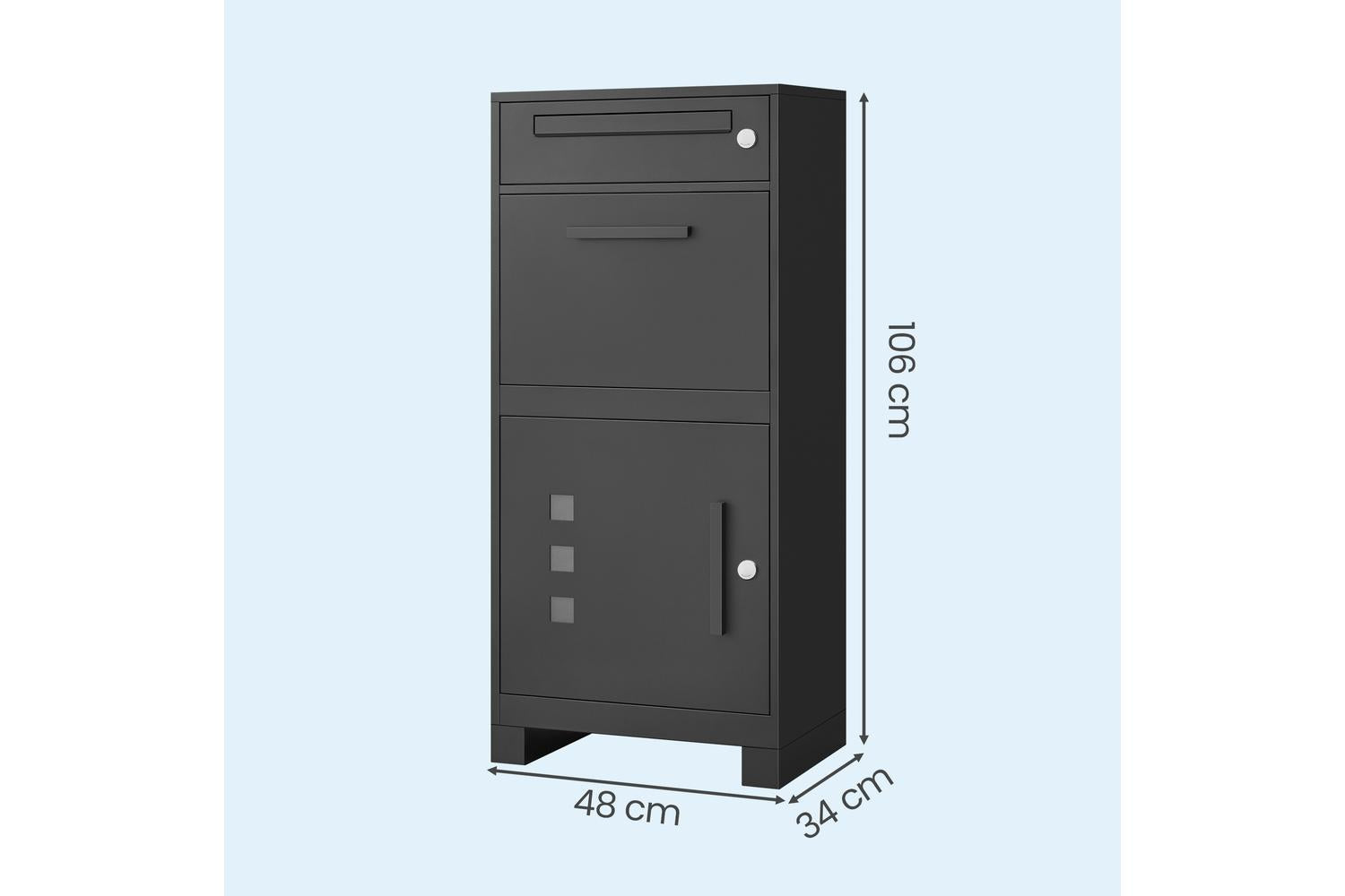 Songmics Parcel Box | Mailbox | Steel | 34 X 48 X 106 Cm-2
