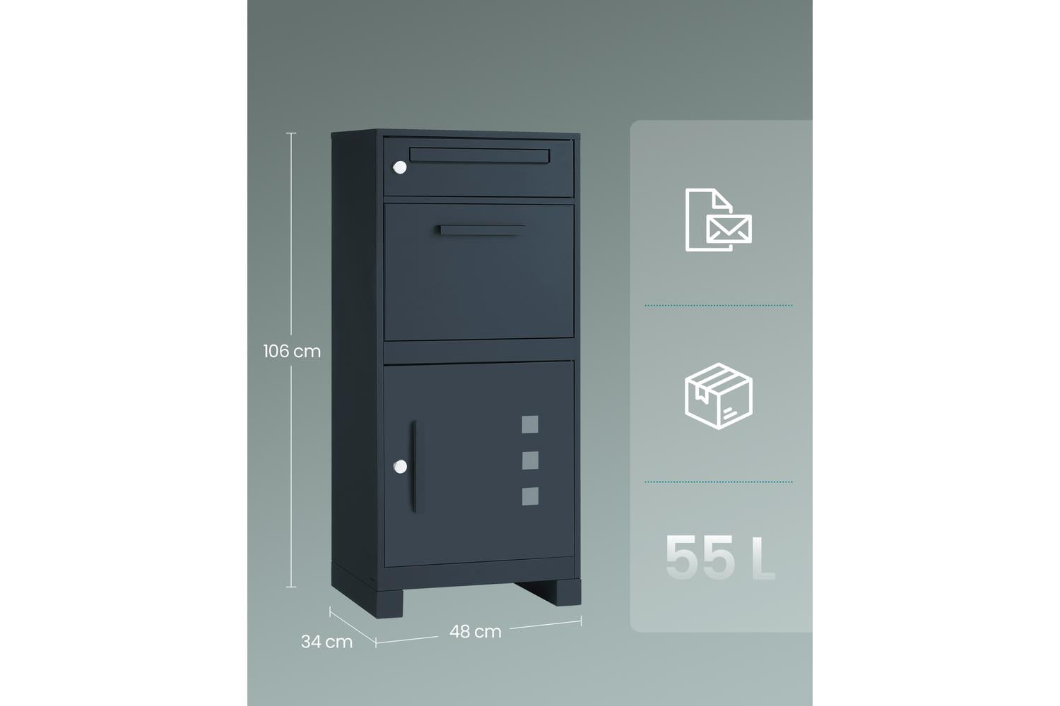 Songmics Parcel Box | Mailbox | Steel | Large-6