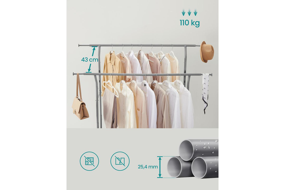 Songmics Clothes Rack | Clothes Storage | Chrome-plated Iron | Adjustable Size-4