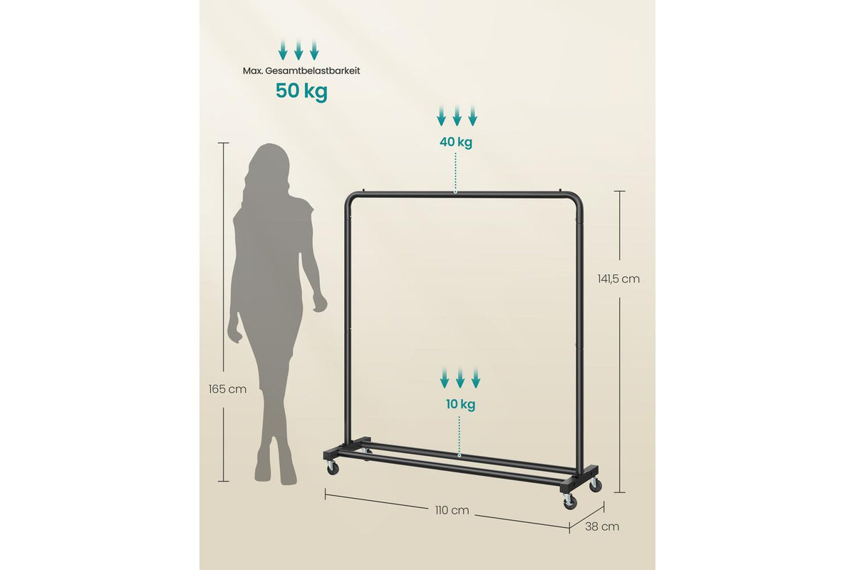 Songmics Clothes Rack | Clothes Rail | Steel | 110 Cm Wide-5