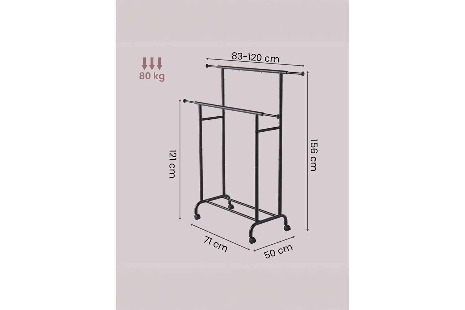 Songmics Clothes Rack | Clothes Rail | Metal | Adjustable Width-3