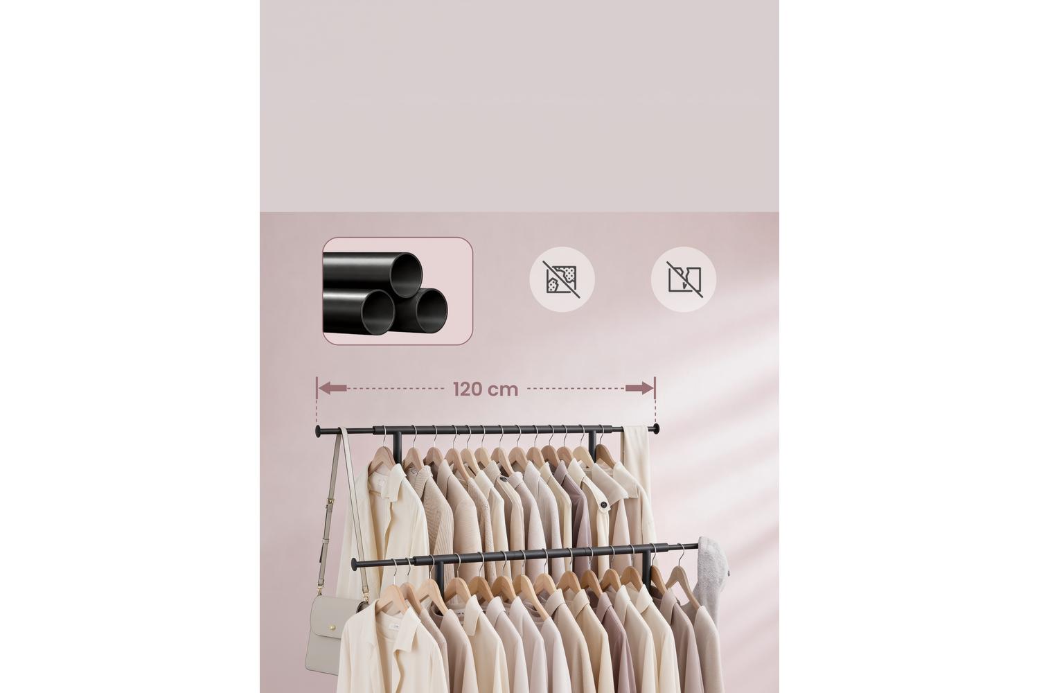 Songmics Clothes Rack | Clothes Rail | Metal | Adjustable Width-7
