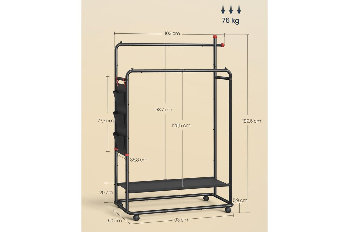 Songmics Home Clothes Rack | Clothes Storage | Steel | 50 X 103 X 189.6 Cm-7