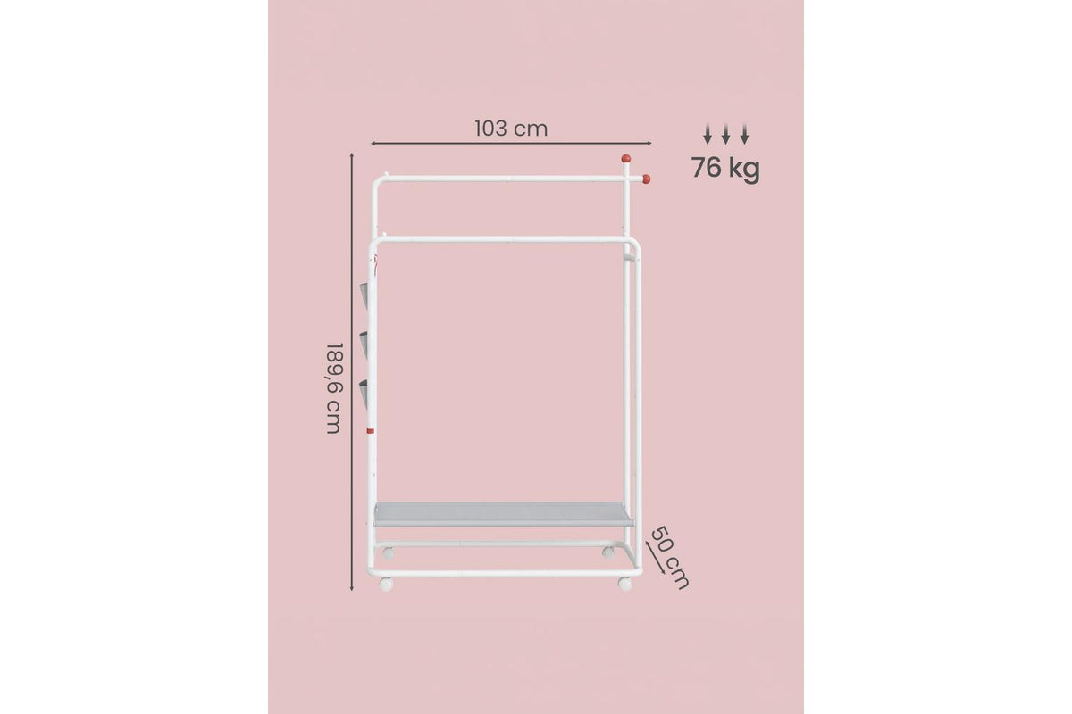 Songmics Home Clothes Rack | Clothes Storage | Steel | 50 X 103 X 189.6 Cm-3