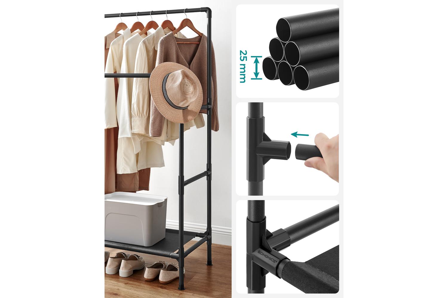Songmics Clothes Rack | Clothes Storage | Steel & Non-woven Fabric | 83 X 45 X 157 Cm-5