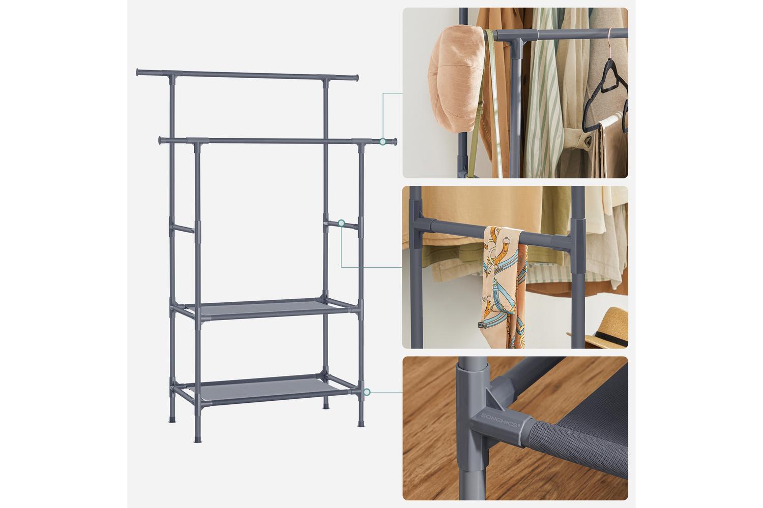 Songmics Clothes Rack | Clothes Storage | Metal & Non-woven Fabric | 114 X 45 X 171 Cm-5