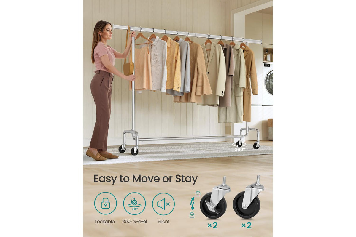 Songmics Garment Rack | Clothes Rail | Steel | Adjustable Width-5