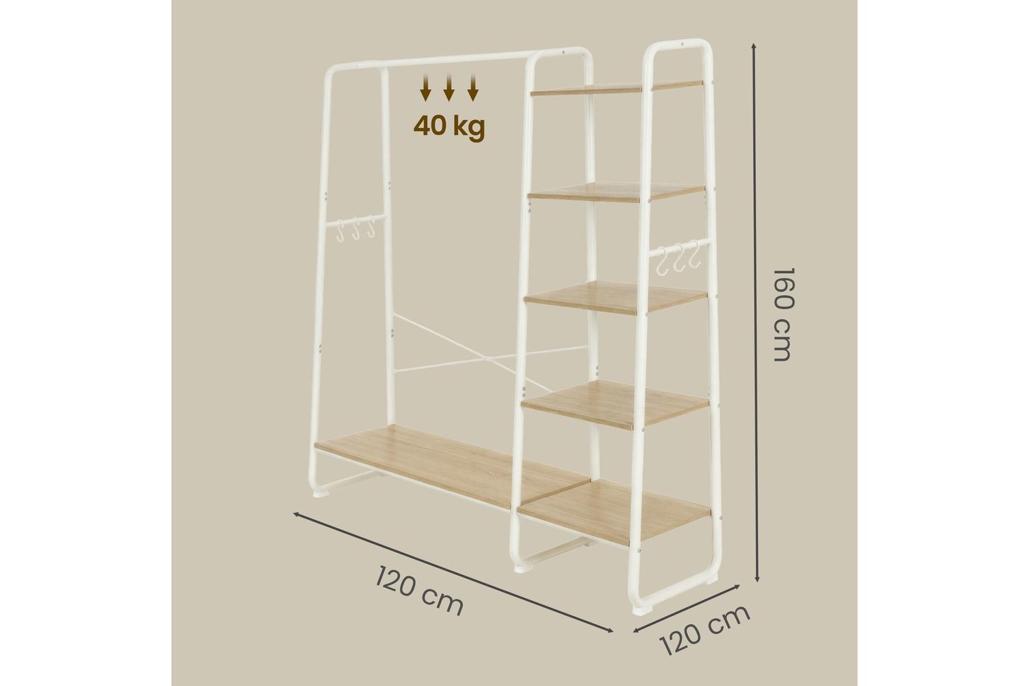 Vasagle Garment Rack | Clothes Storage | Particleboard & Steel | 120 X 45 X 160 Cm-3
