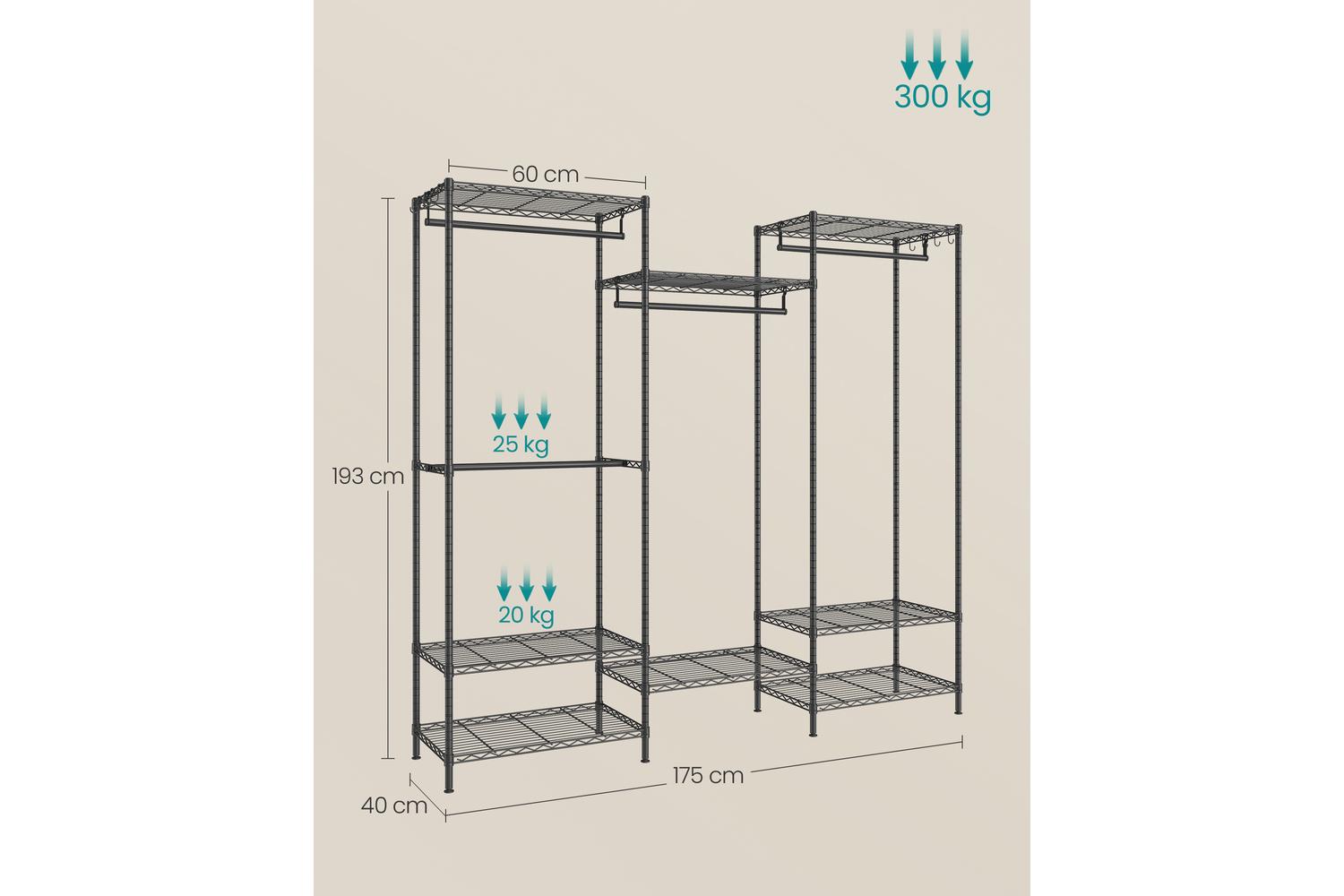 Songmics Wardrobe | Clothes Storage | Steel | Large-6